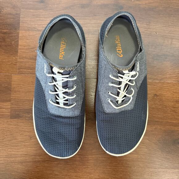 Olukai Nohea Moku Men’s Slip On Boat Shoes Dark Shadow Sz 9.5 Casual Beach Mesh main image 7